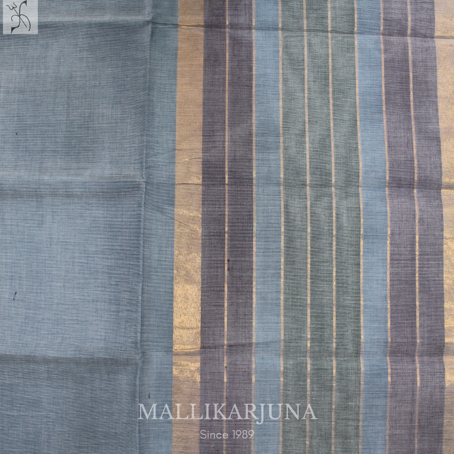 C71. Pure Sky Blue Plain Venkatagiri Cotton Saree