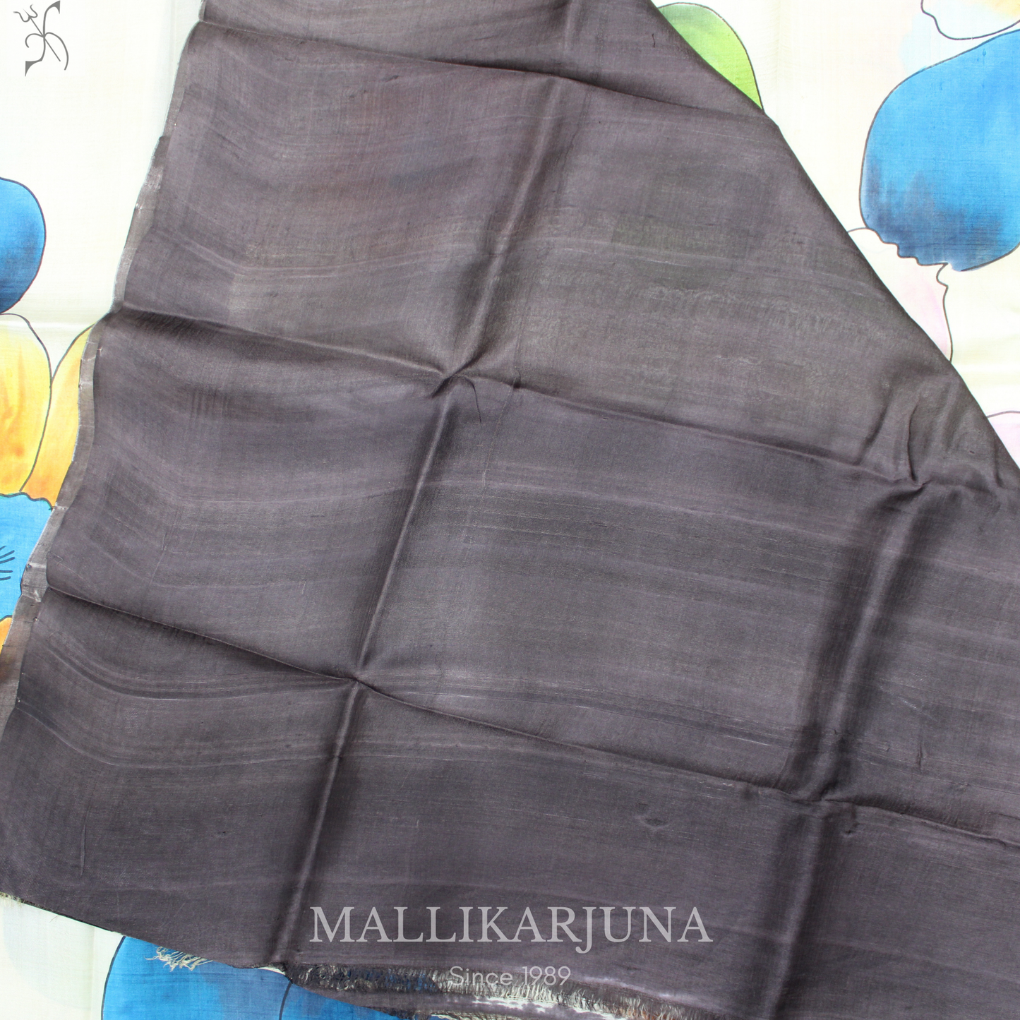 B44.Pure Cream Tussar Silk Saree