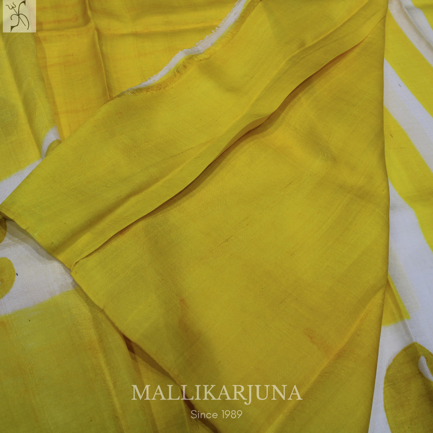 B49.Pure Yellow Tussar Silk Saree