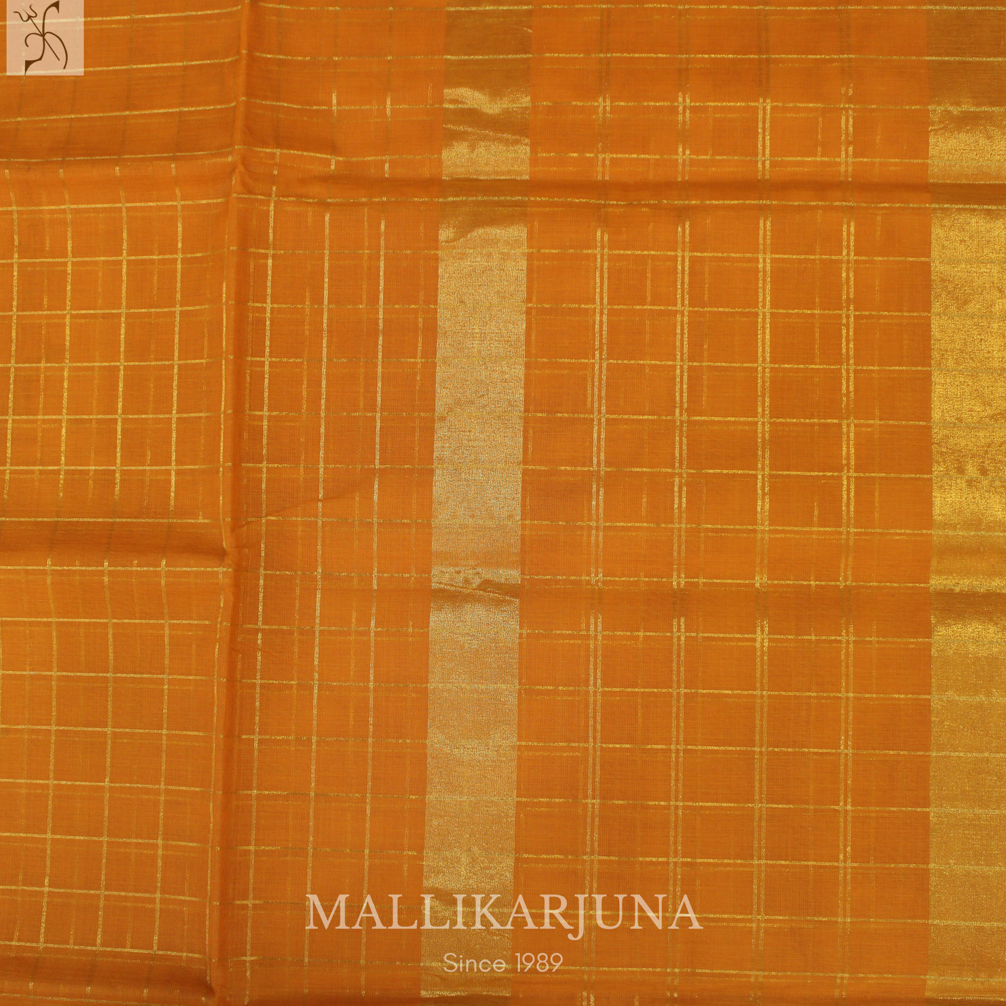 C91. Pure Yellow Checks Venkatagiri Cotton Saree