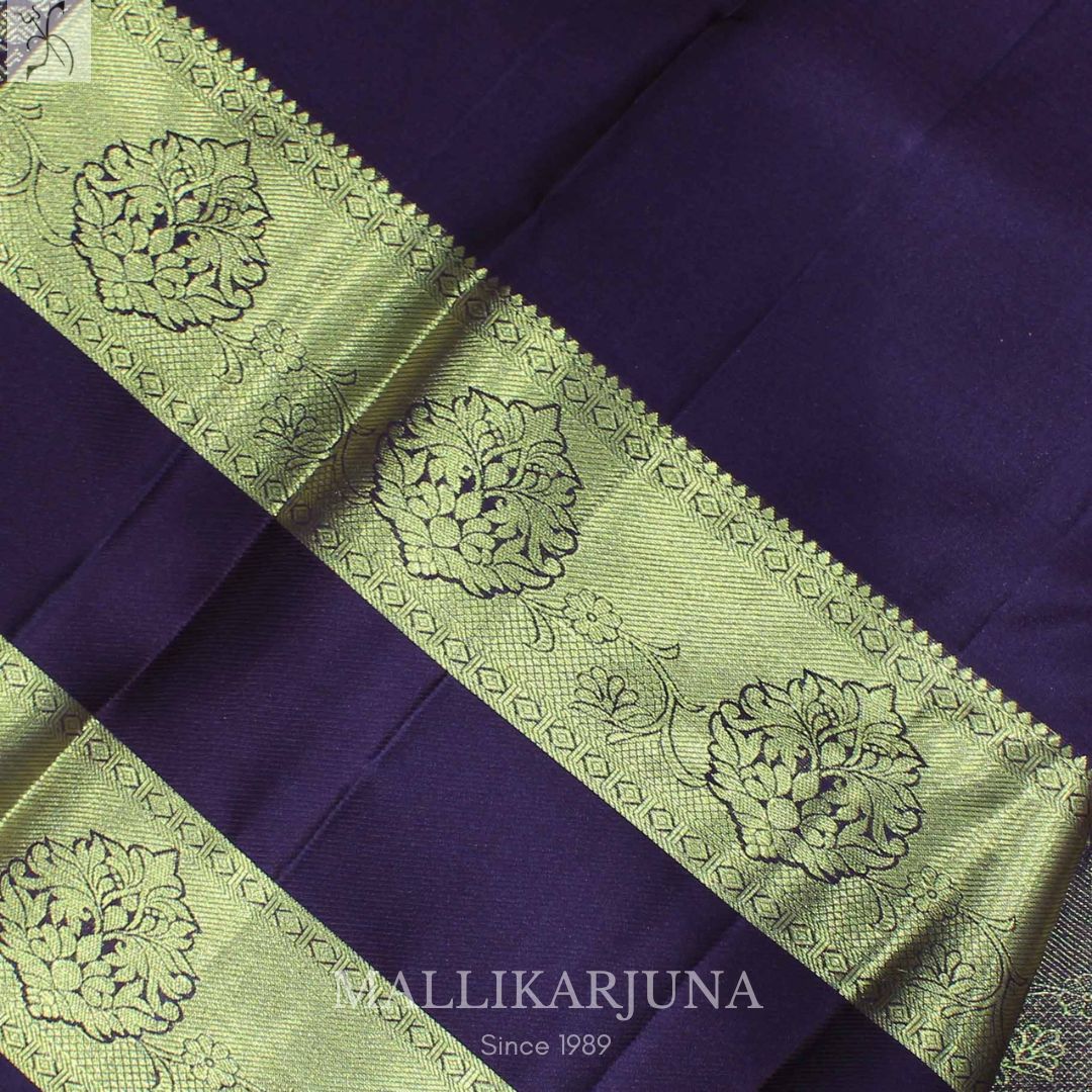 A13.Pure Purple Kanjivaram Butta silk saree