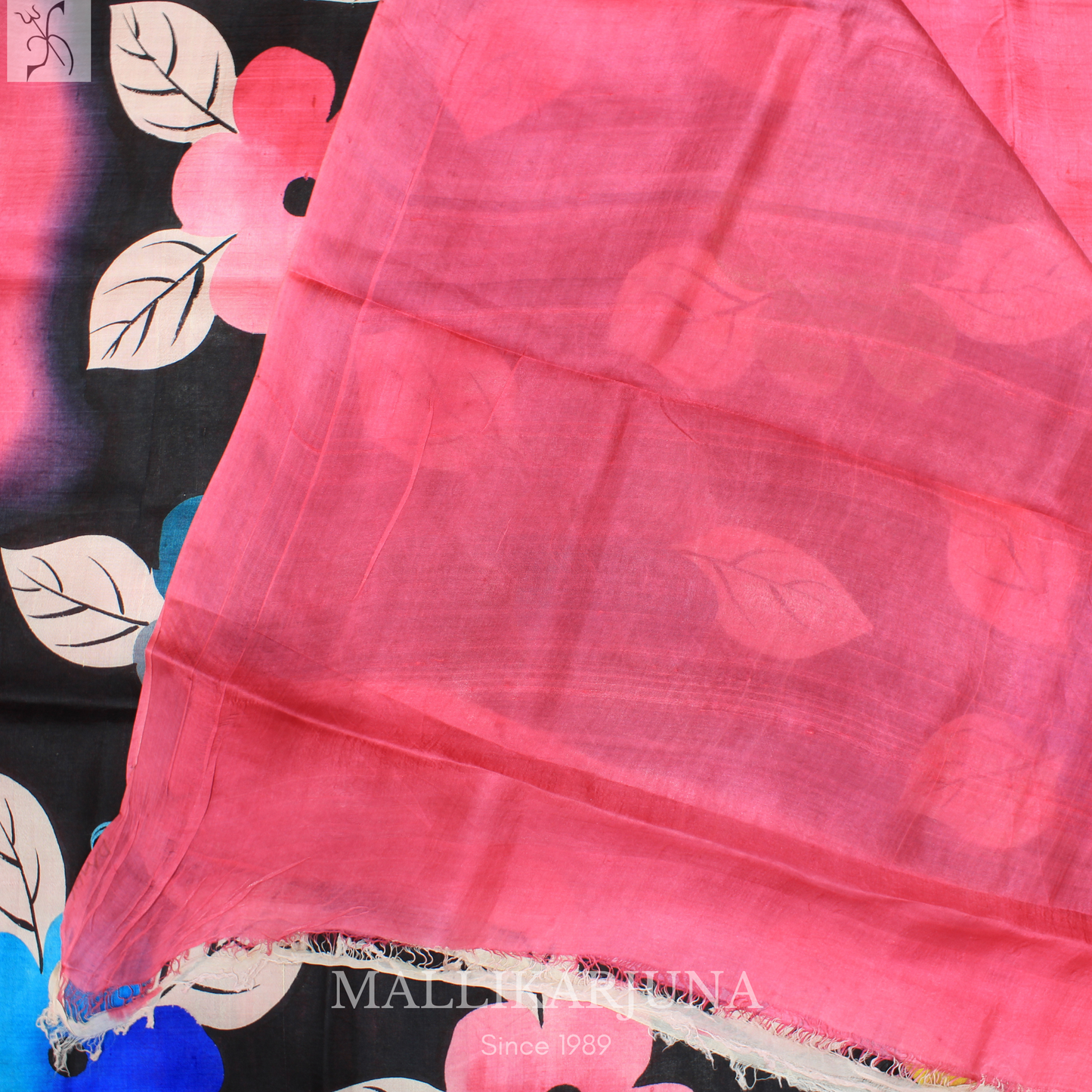 B23.Pure Pink Tussar Silk Saree