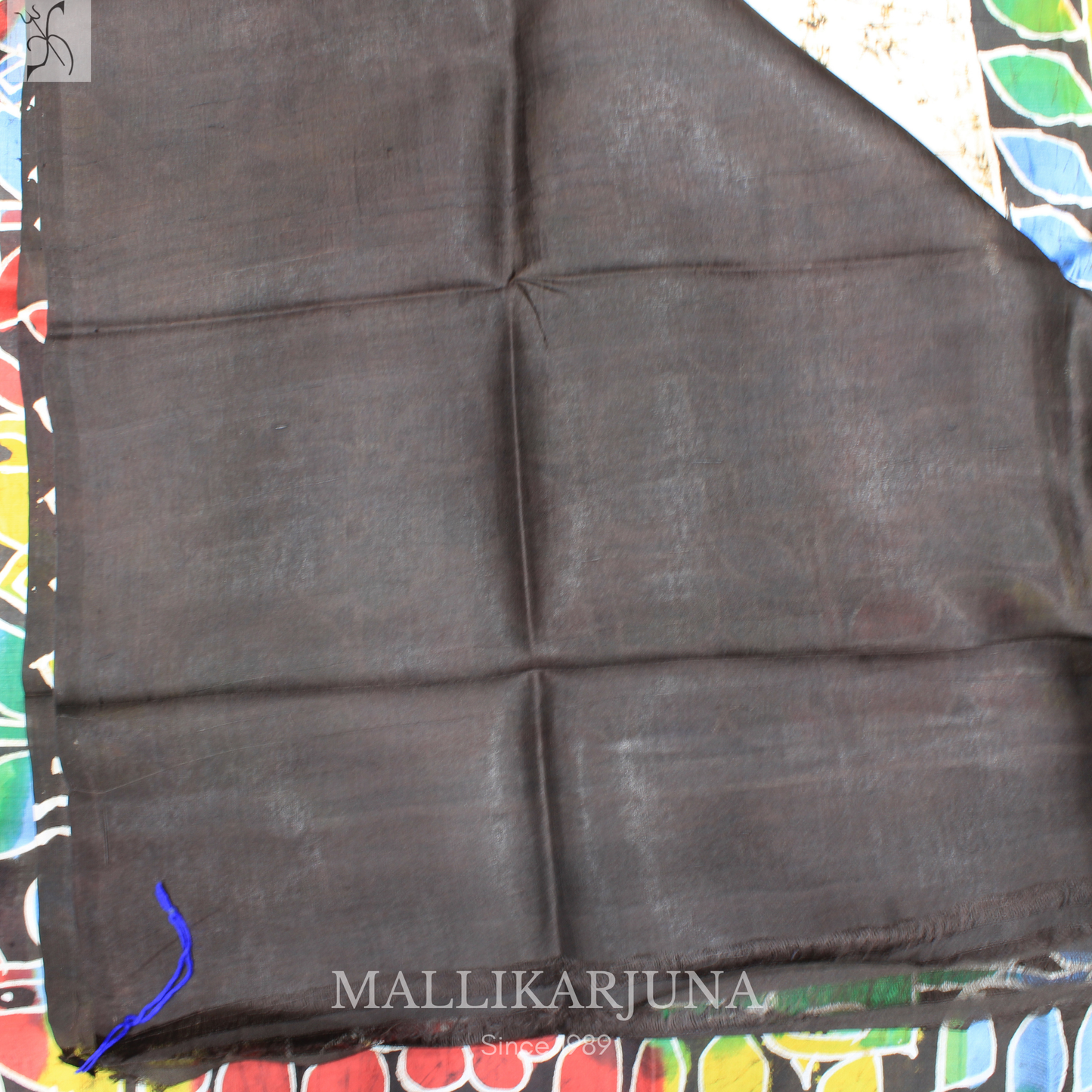 B29.Pure Black Tussar Silk Saree