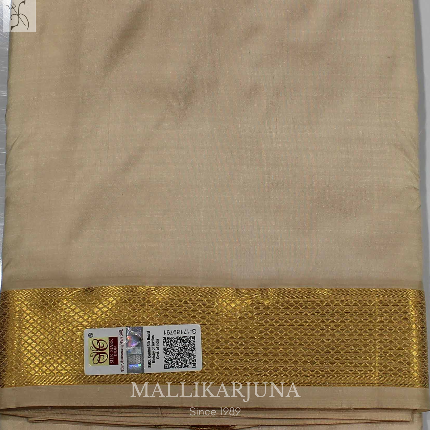 E94. Sandel wood Premium Pure Silk Dhoti & Angavastram (Towel) Set