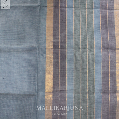 C71. Pure Sky Blue Plain Venkatagiri Cotton Saree