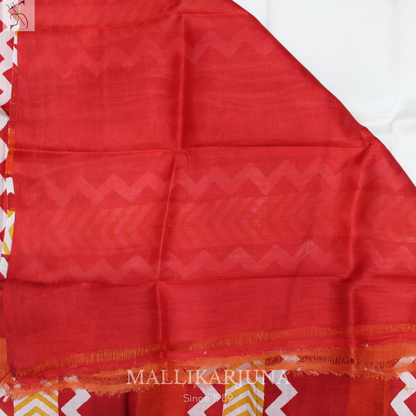 B43.Pure Cream Tussar Silk Saree