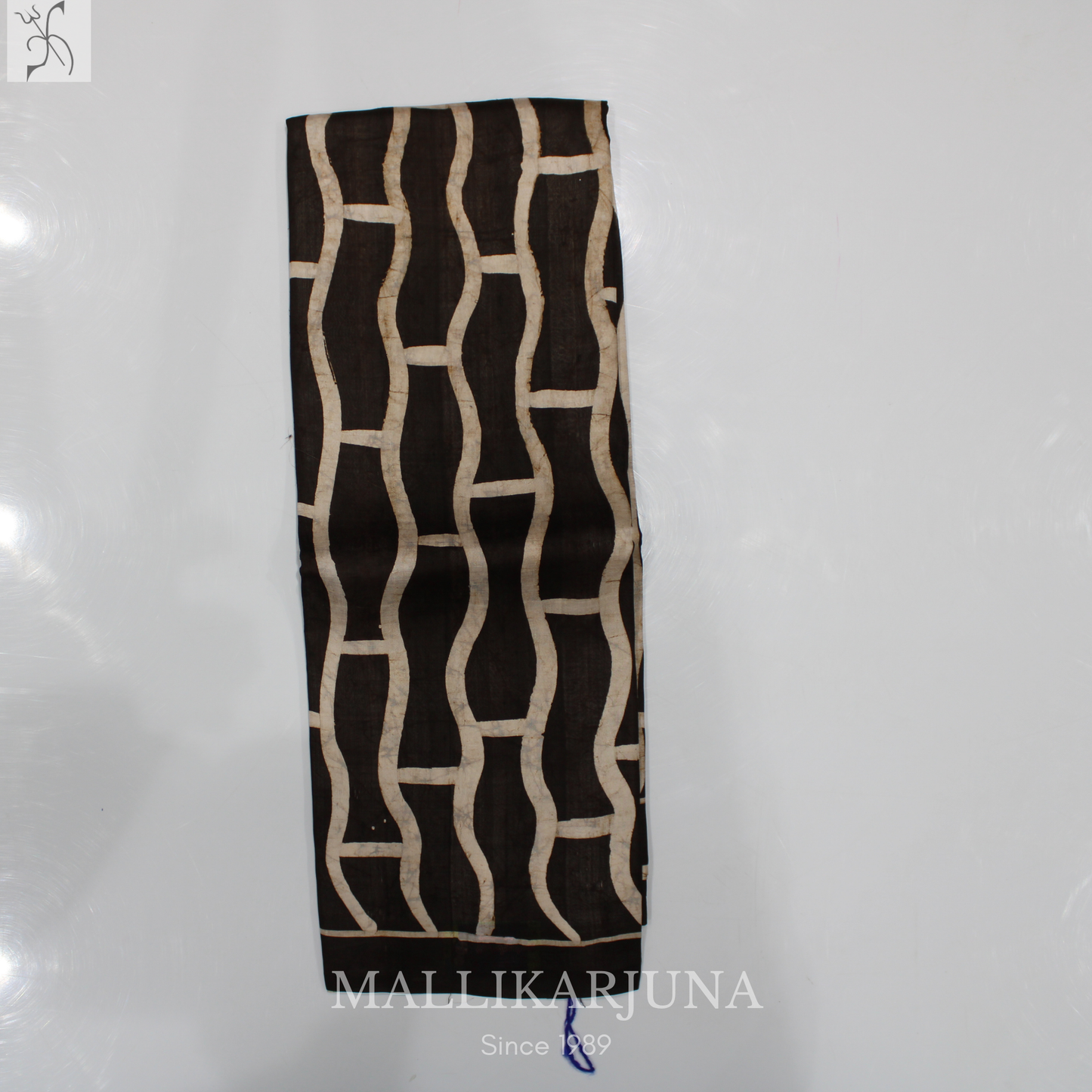 B42.Pure White/Black Tussar Silk Saree