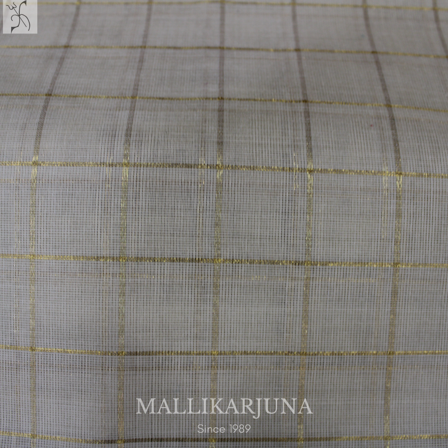 C72. Pure Cream Checks Venkatagiri Cotton Saree