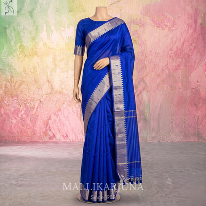 D111  Blue Mangalagiri Saree