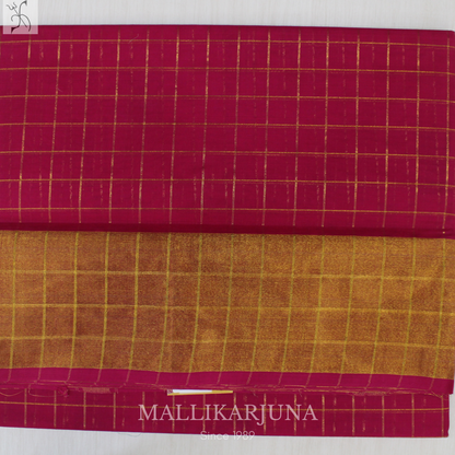 C79. Pure Pink Checks Venkatagiri Cotton Saree