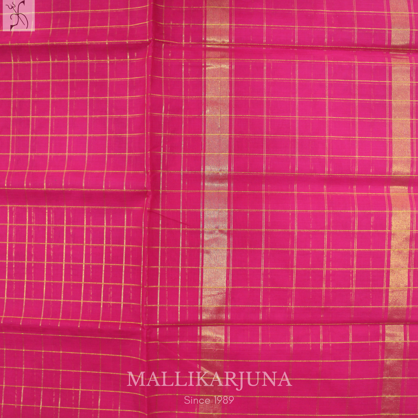C79. Pure Pink Checks Venkatagiri Cotton Saree