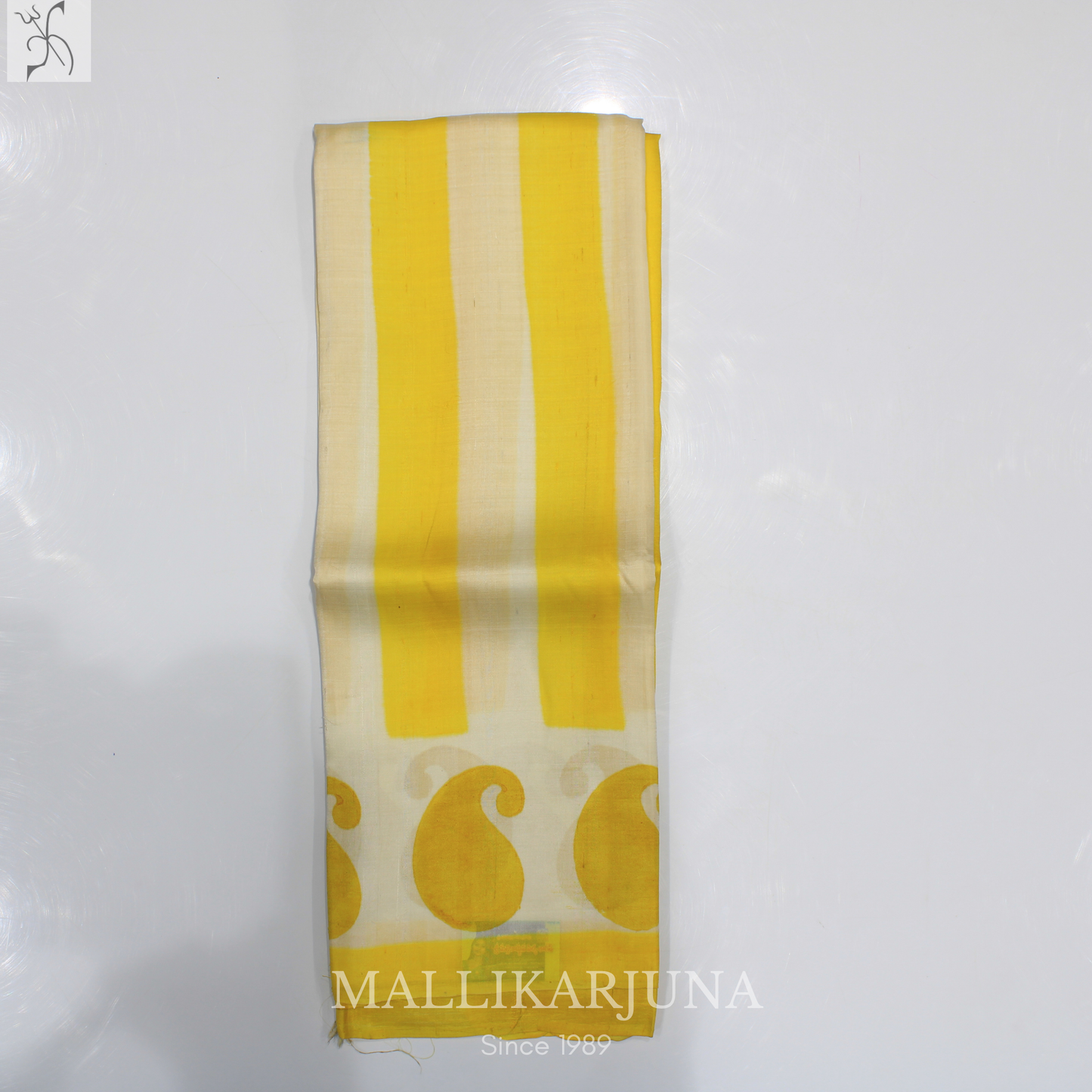 B49.Pure Yellow Tussar Silk Saree