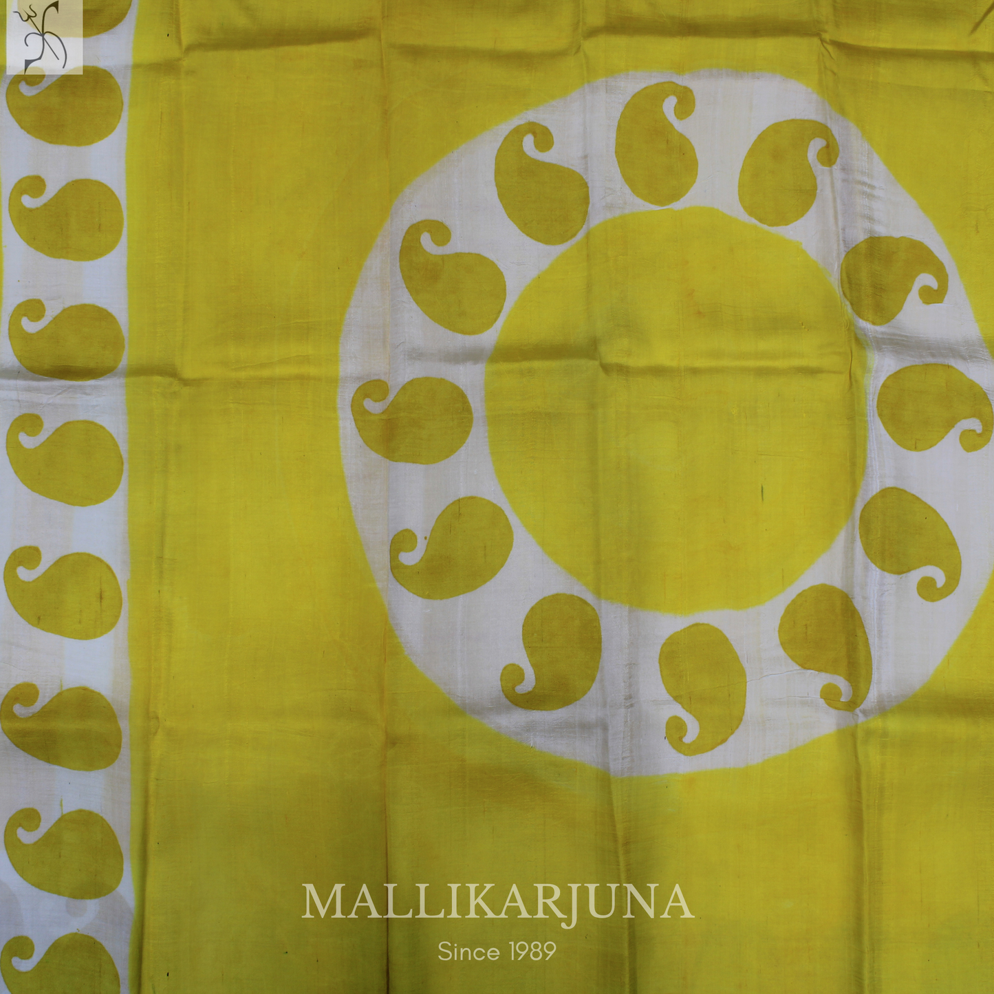 B49.Pure Yellow Tussar Silk Saree
