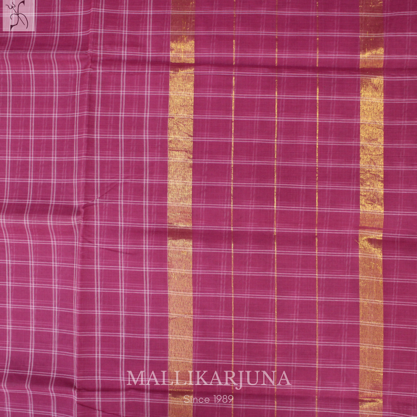 C82.Pure Pink Checks Venkatagiri Cotton Saree