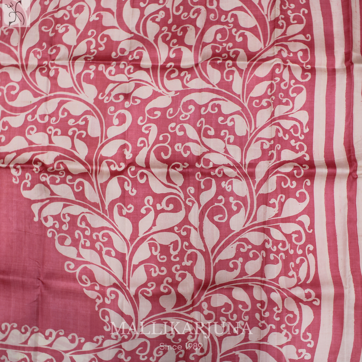 B50.Pure Baby Pink Tussar Silk Saree