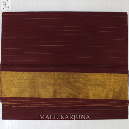 C88. Pure Brown Checks Venkatagiri Cotton Saree