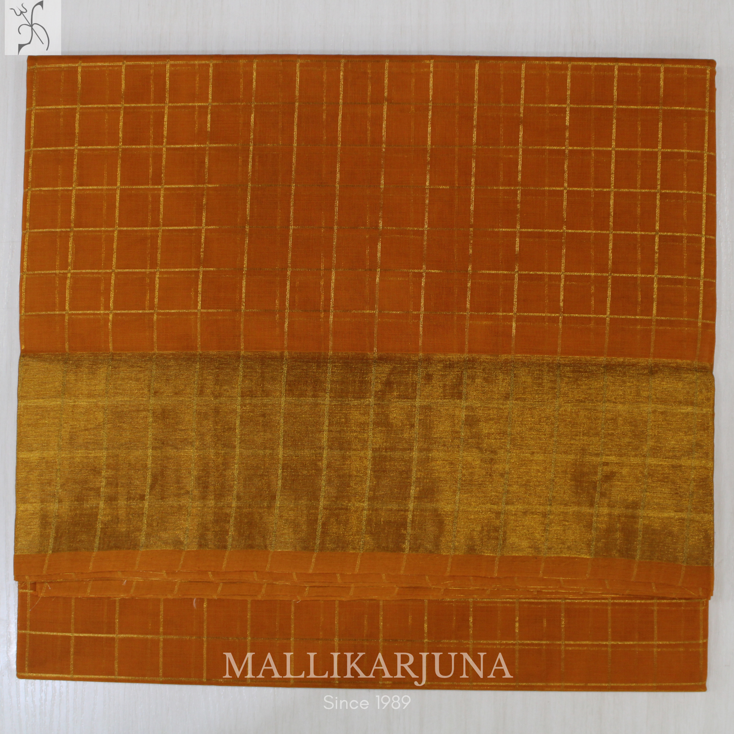 C91. Pure Yellow Checks Venkatagiri Cotton Saree