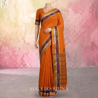 C69. Pure Yellow Plain Venkatagiri Cotton Saree