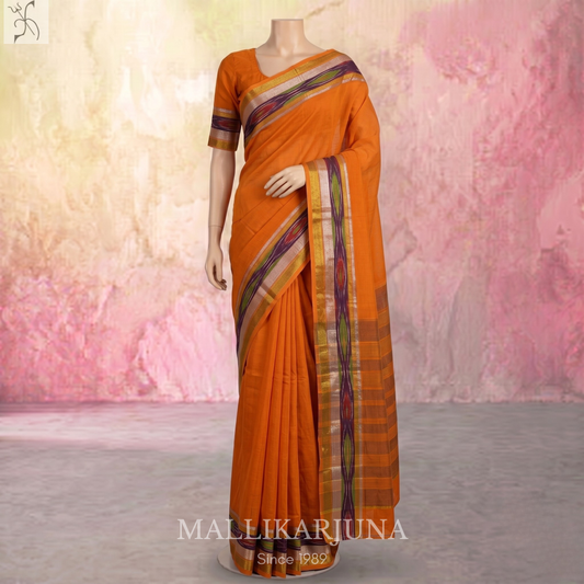 C69. Pure Yellow Plain Venkatagiri Cotton Saree