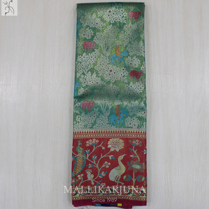M125 Semi Kanjivaram Tissue Sky Blue Pattu Pavada