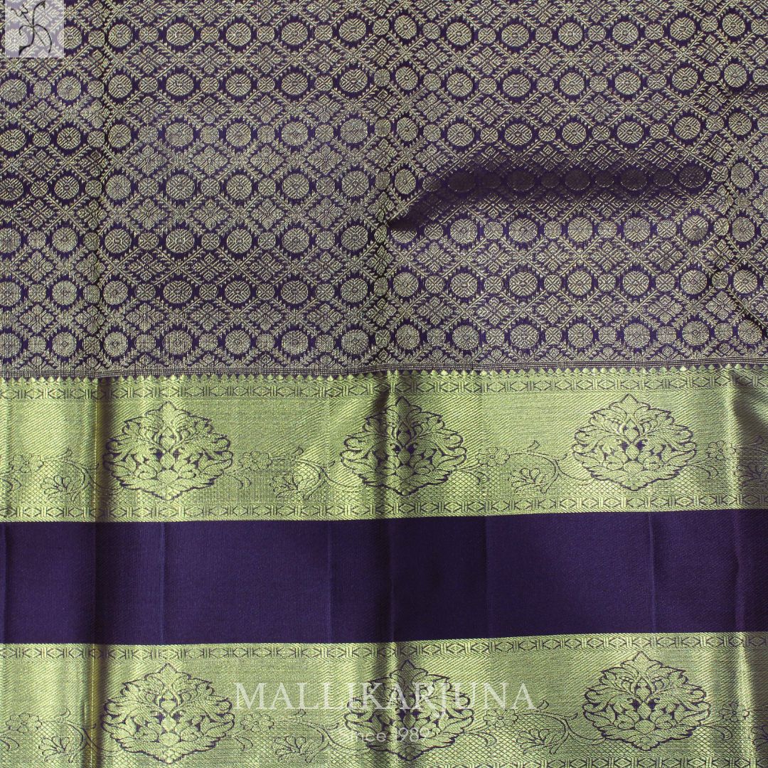 A13.Pure Purple Kanjivaram Butta silk saree