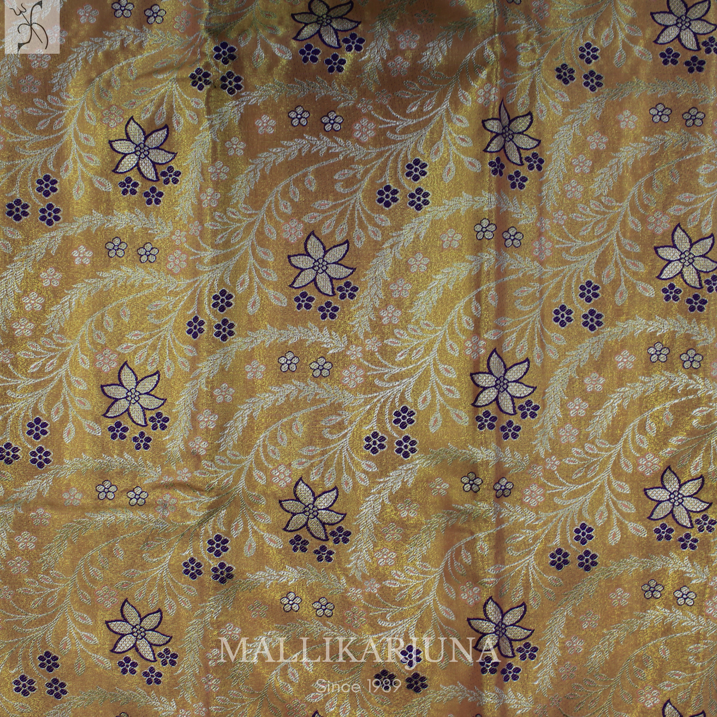 M126 Semi Kanjivaram Tissue Light Orange Pattu Pavada