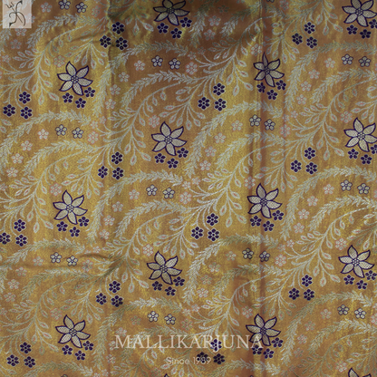 M126 Semi Kanjivaram Tissue Light Orange Pattu Pavada