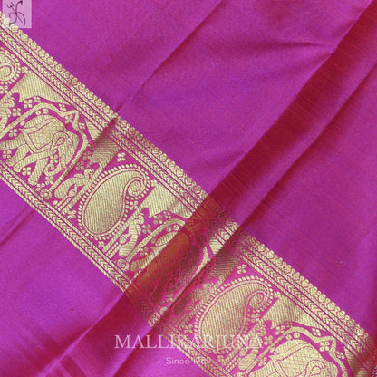 A14.pure Orange Kanjivaram Butta silk saree