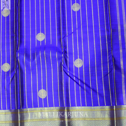 A15.pure Blue Kanjivaram Butta silk saree