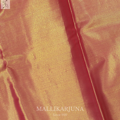 M129 Semi Kanjivaram Tissue Baby Pink Pattu Pavada