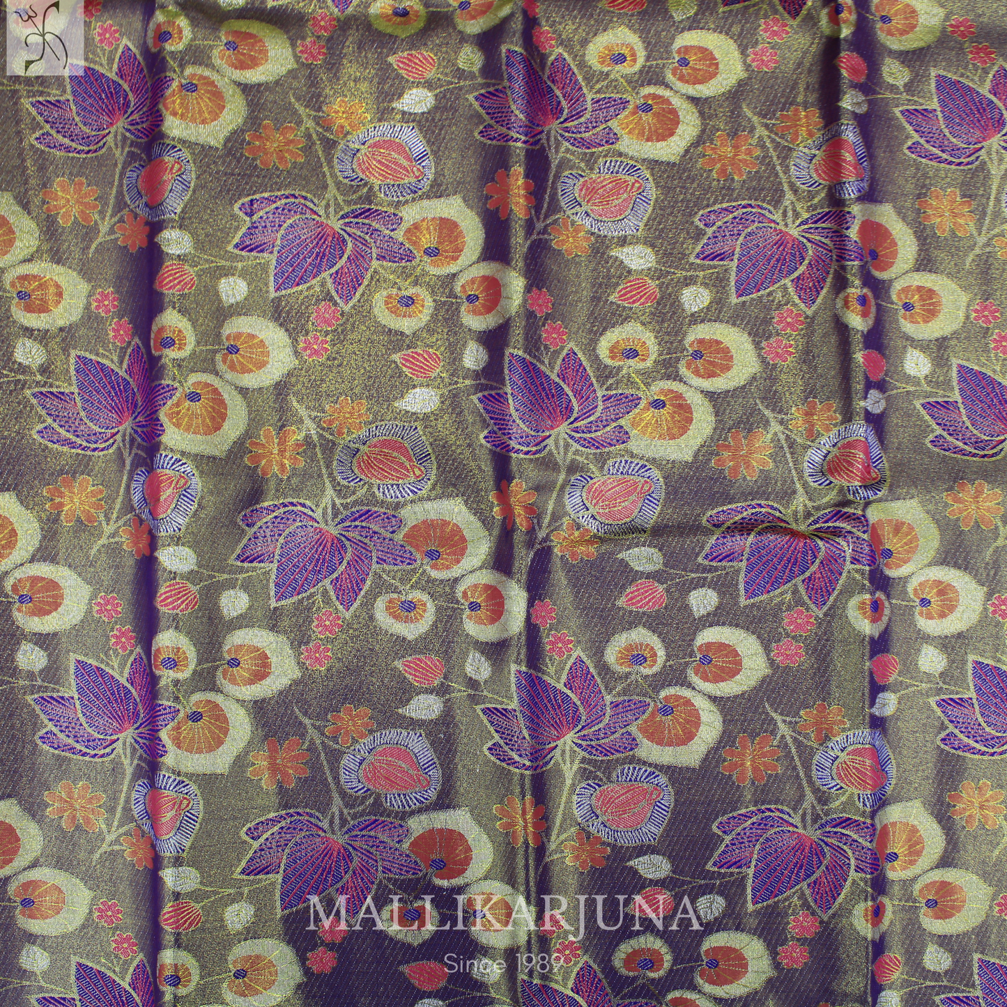 M130 Semi Kanjivaram Tissue Ash Pattu Pavada