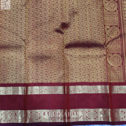 A16.Pure Mustard Yellow Kanjivaram Butta silk saree