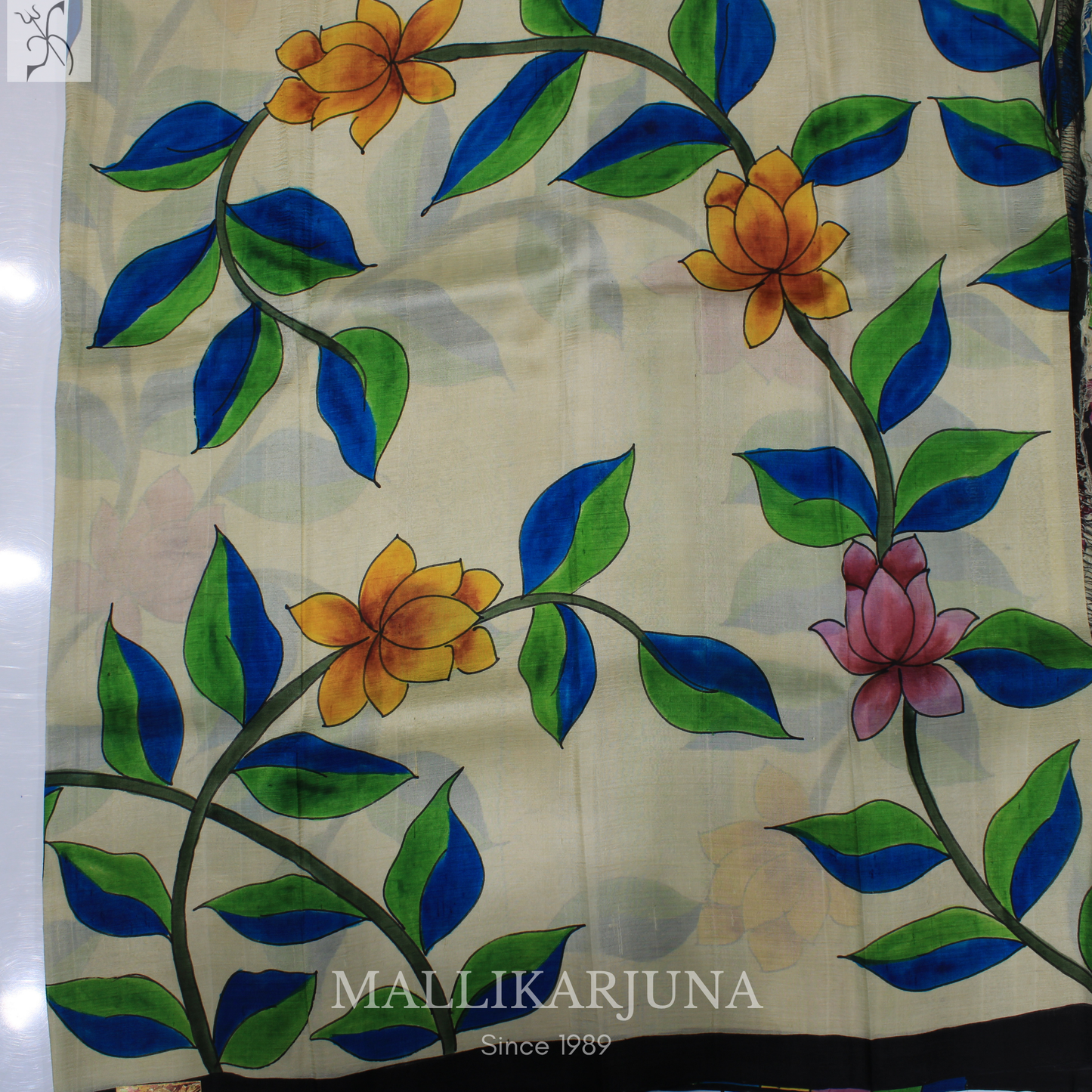 B21. Pure Cream Tussar Silk Saree