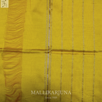 D105  Lemon Yellow Mangalagiri Saree