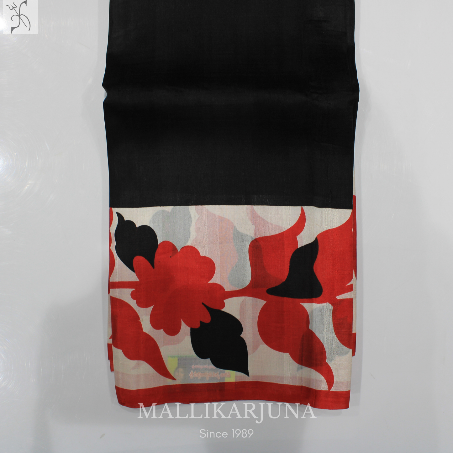 B22.Pure Black Tussar Silk Saree