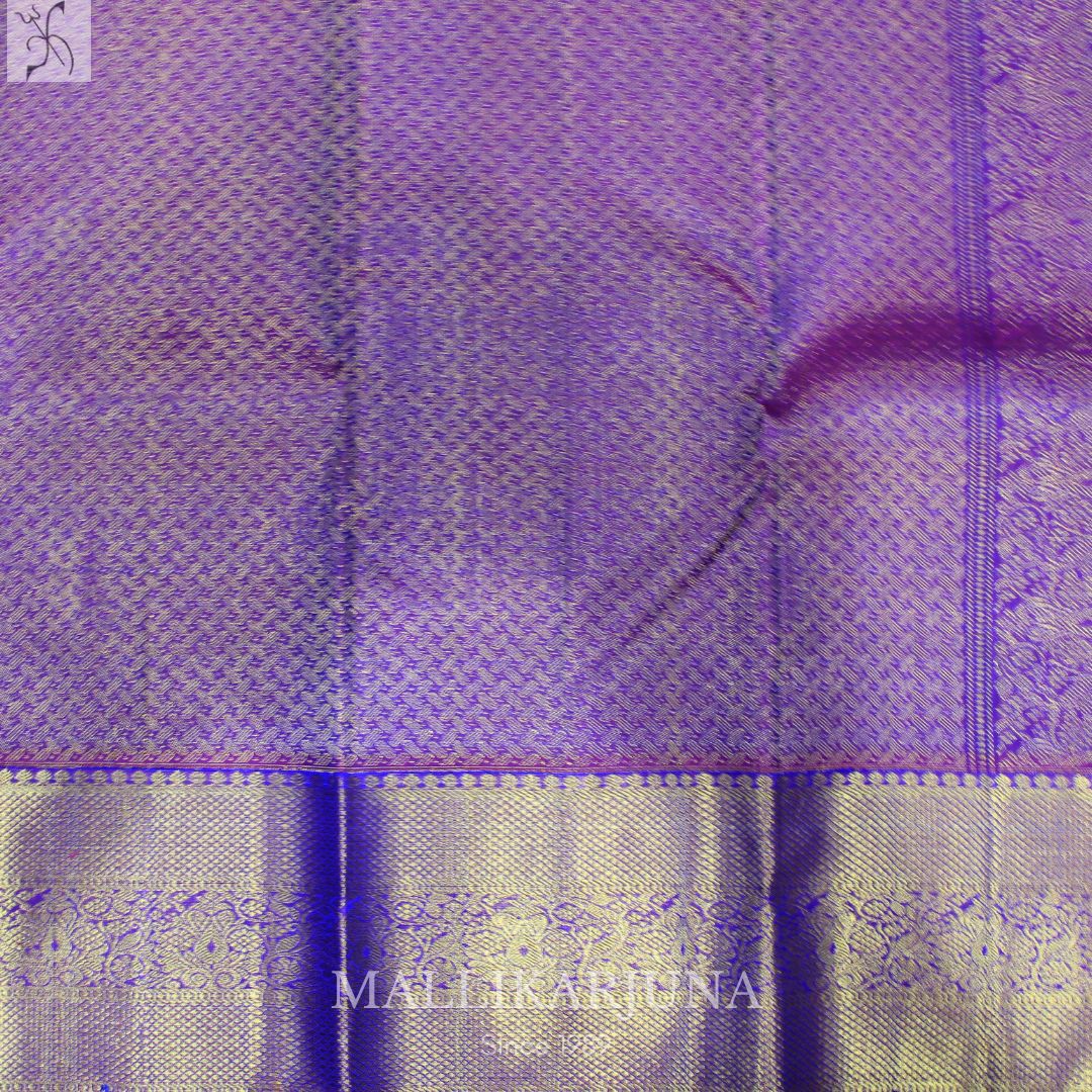 A17.Pure Peacock Green Kanjivaram Butta Silk Saree