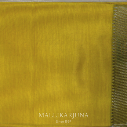 D105  Lemon Yellow Mangalagiri Saree