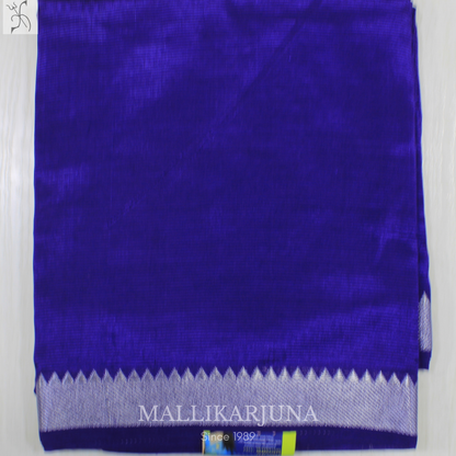 D106  Ink Blue Mangalagiri Saree