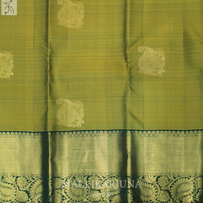 A18.Pure Pesar Green Kanjivaram Butta silk saree