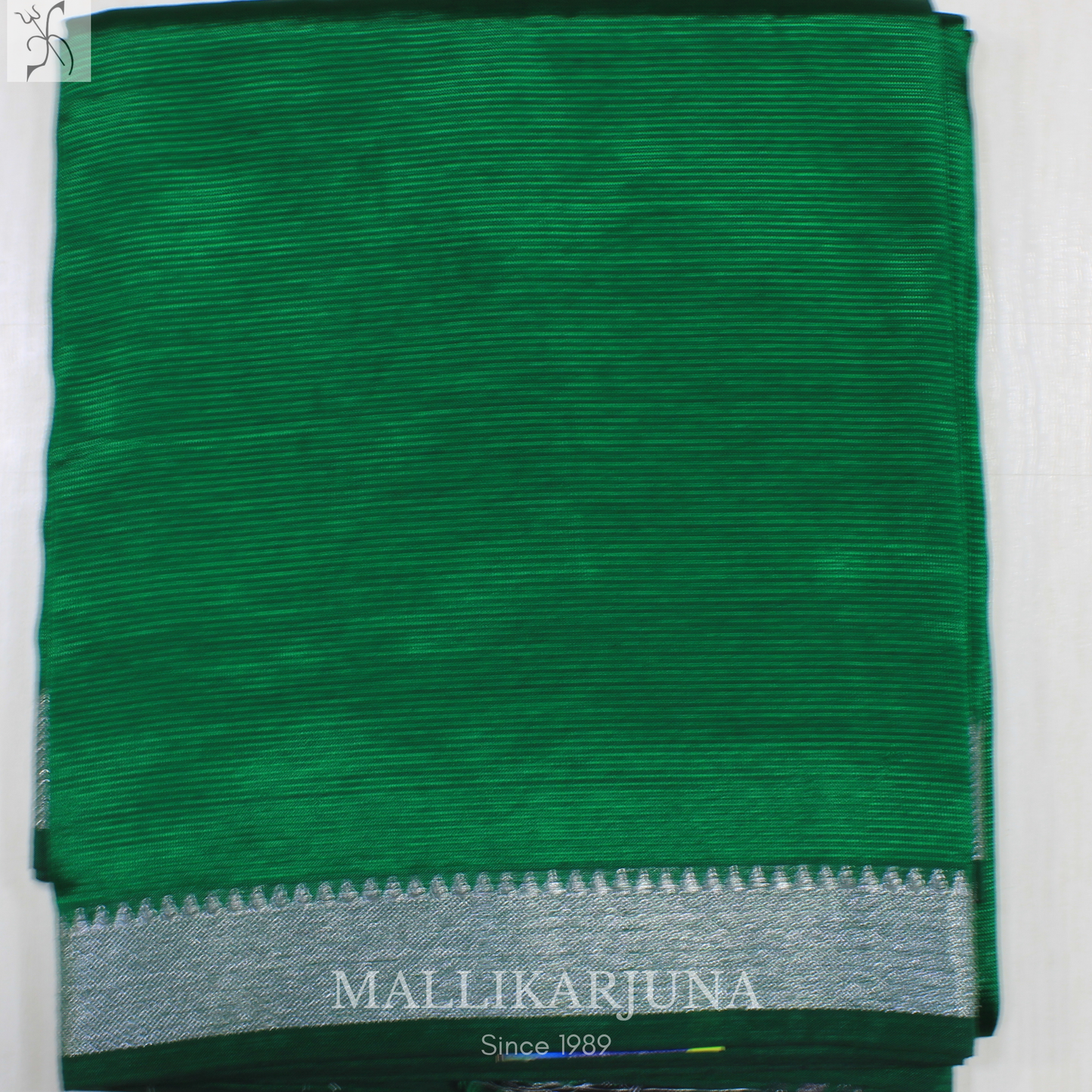 D107  Bottle Green Mangalagiri Saree