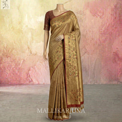 A03.Pure Tissue Gold Meenakari kanjivaram Silk Saree