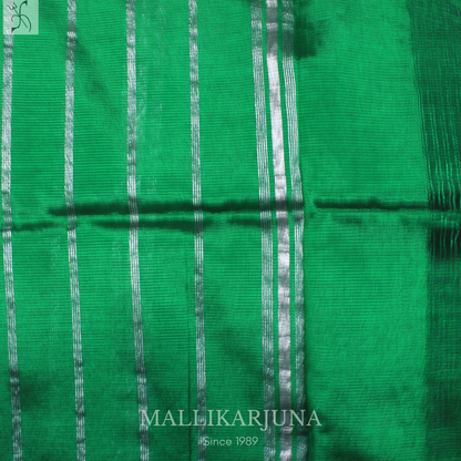 D107  Bottle Green Mangalagiri Saree
