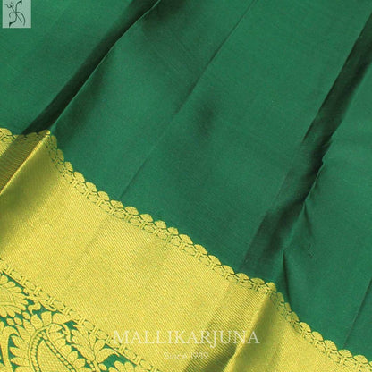 A18.Pure Pesar Green Kanjivaram Butta silk saree