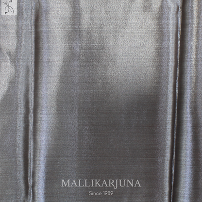 M133 Semi Kanjivaram Tissue Grey(double Shaded) Pattu Pavada