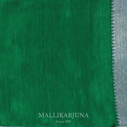 D107  Bottle Green Mangalagiri Saree