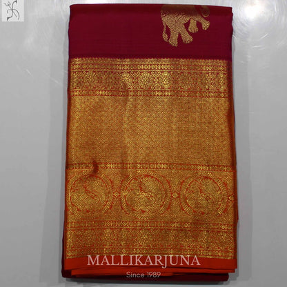 A19.Pure Pink Kanjivaram Butta silk saree
