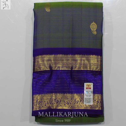 A20.Pure Blue/Green Kanjivaram Butta silk saree