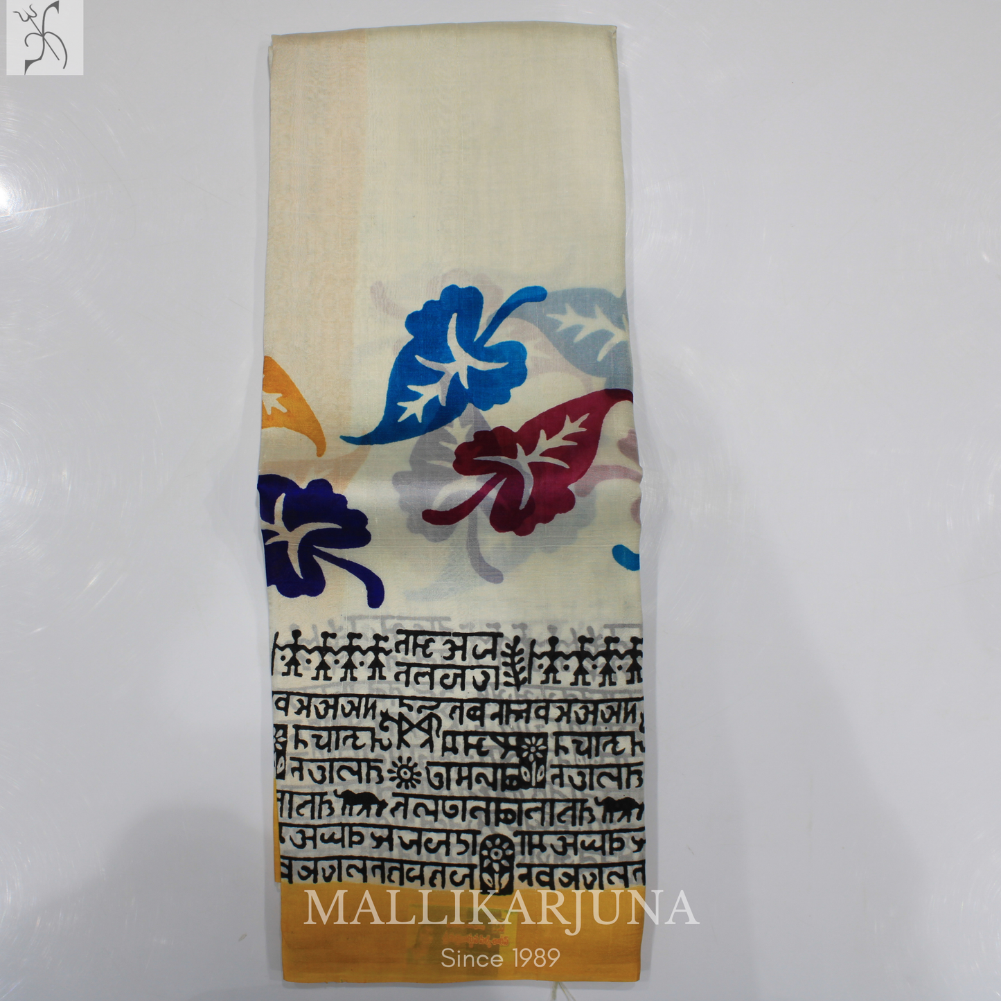 B25.Pure white Tussar Silk Saree