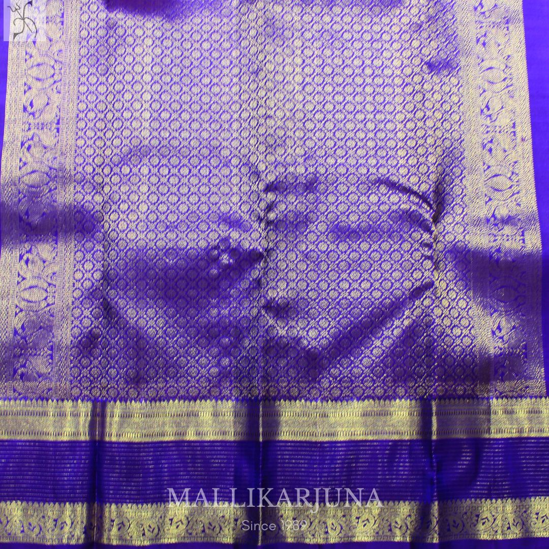 A20.Pure Blue/Green Kanjivaram Butta silk saree