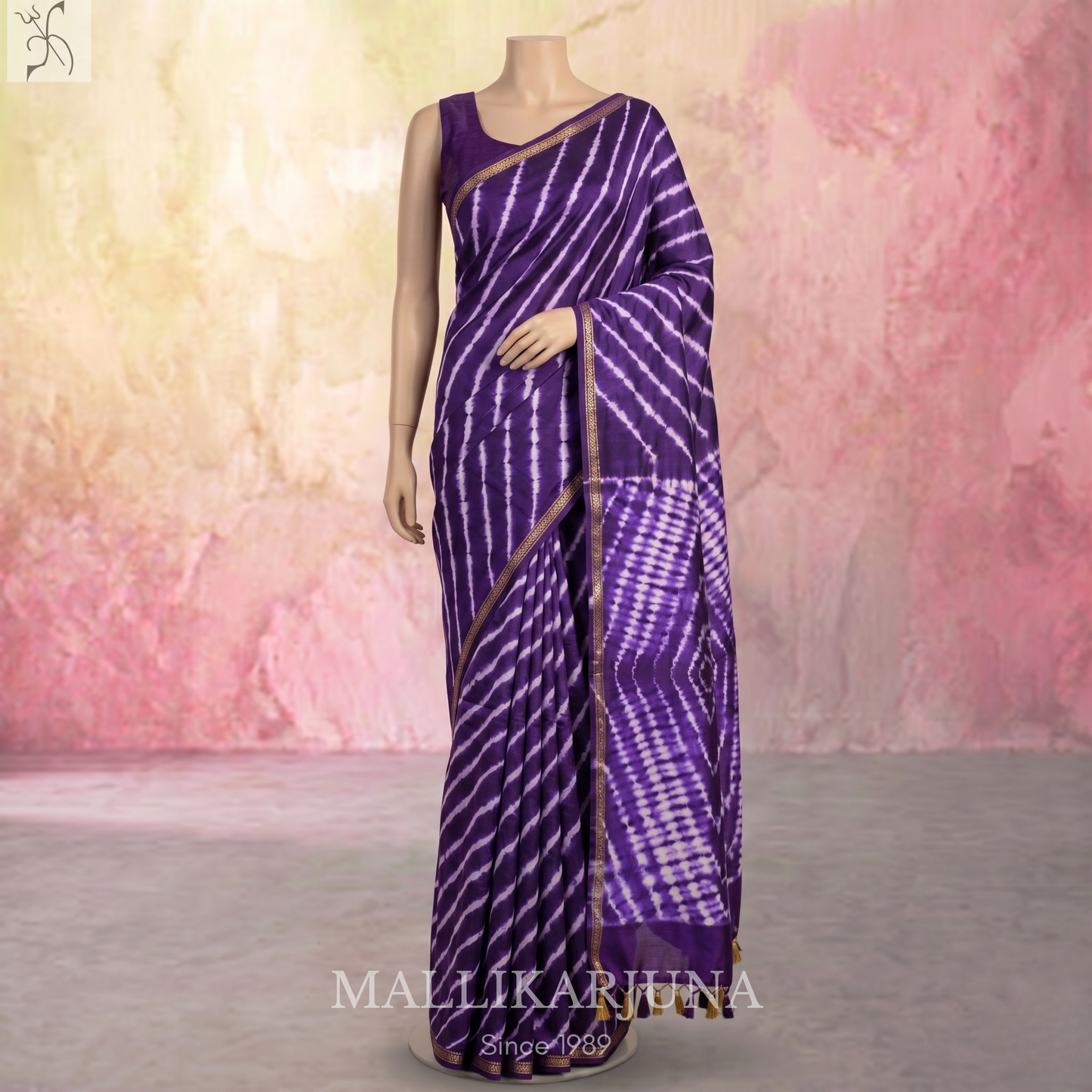 B24.Pure Purple Tussar Silk Saree